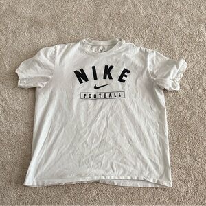 Nike Men's White and Black Football Tee